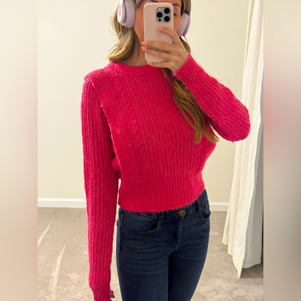 Vero Moda Pink Ruffled Sweater